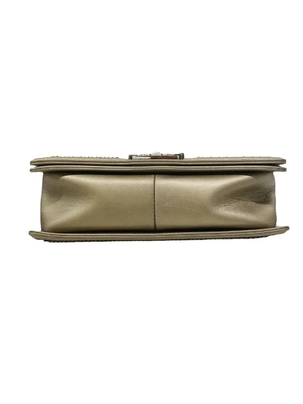 Chanel Shoulder Bag Boy Leather Gray Silver